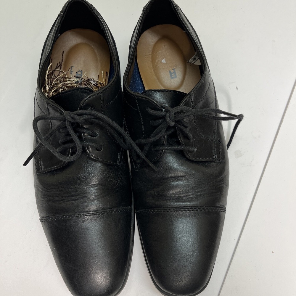 Clarks Mens Tilden Cap Black Leather Derby Oxford Dress Shoes 8M 261315737070